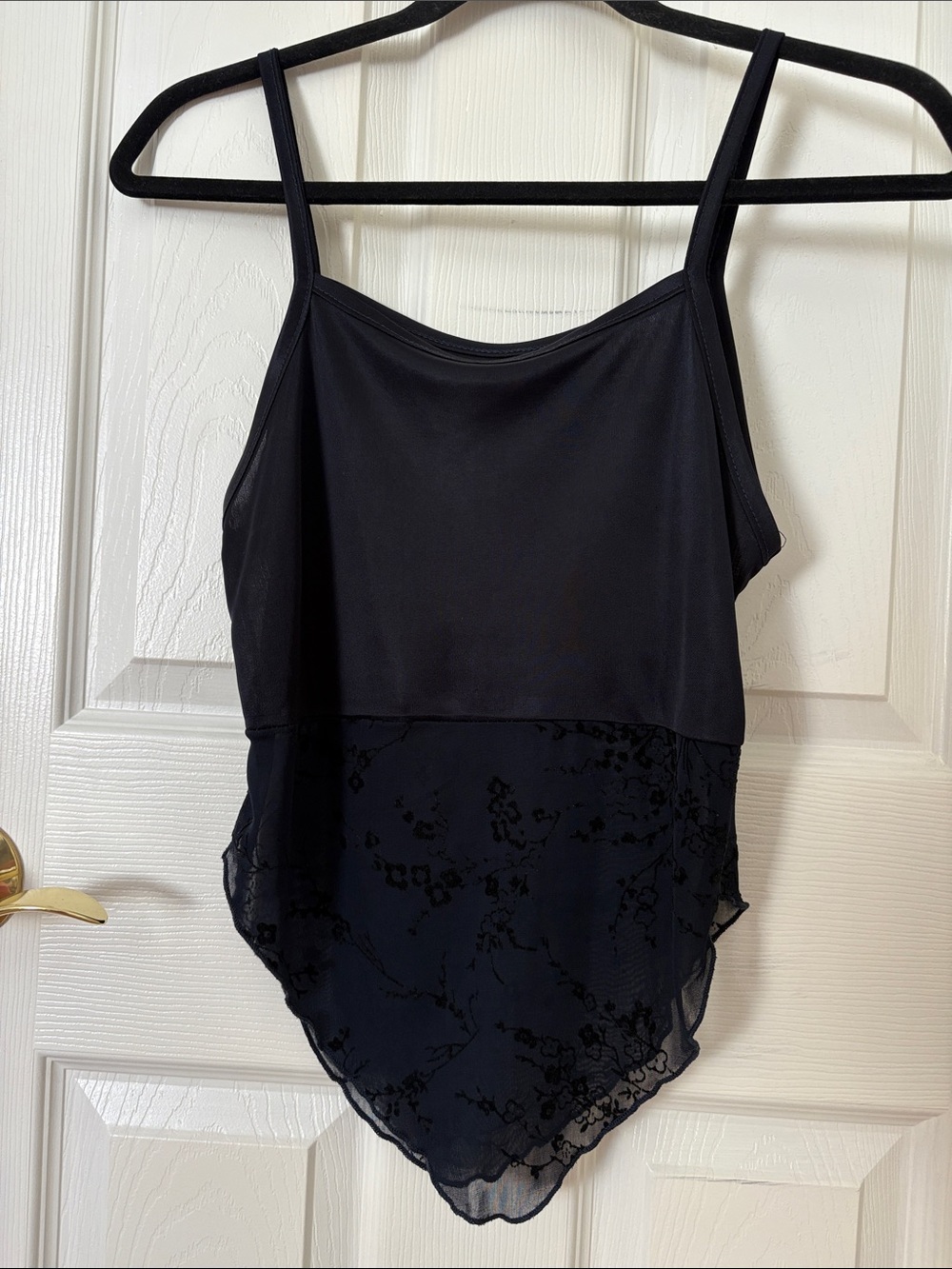 Navy Handkerchief-Hem Camisole Tank Top